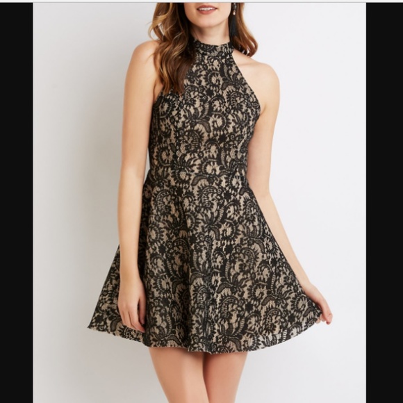 mini halter satin dress TONI - Satin halter-neck mini dress
